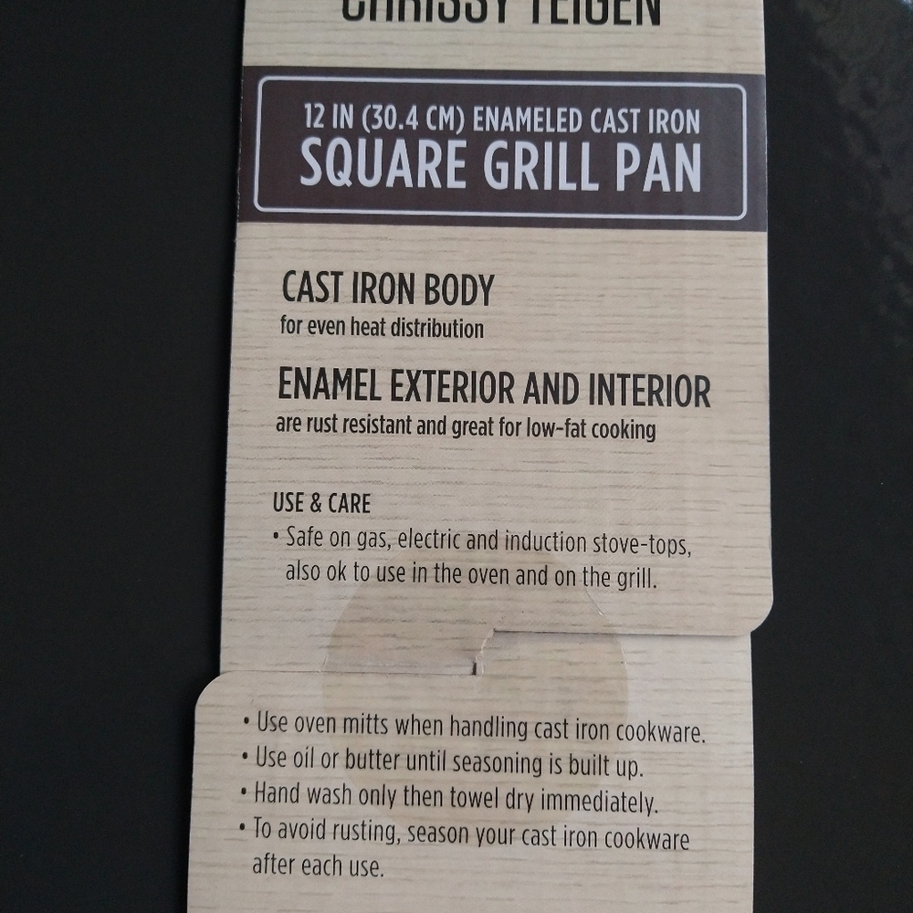 Cravings by Chrissy Teigen Enamel Cast Iron 12" Square Grill Pan - Picture 12 of 12